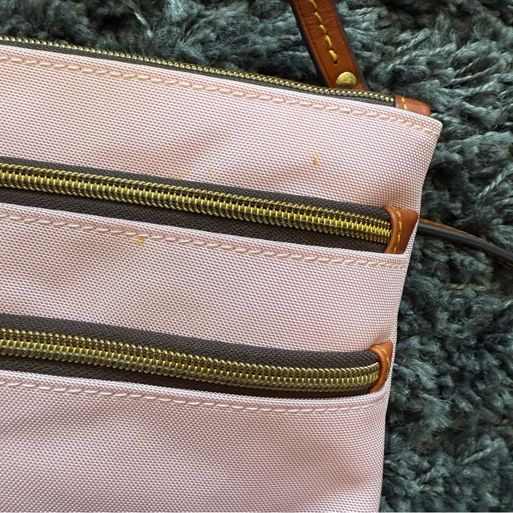 Dooney & Bourke Nylon North South Triple Zip Crossbody in Light Pink - Picture 8 of 12